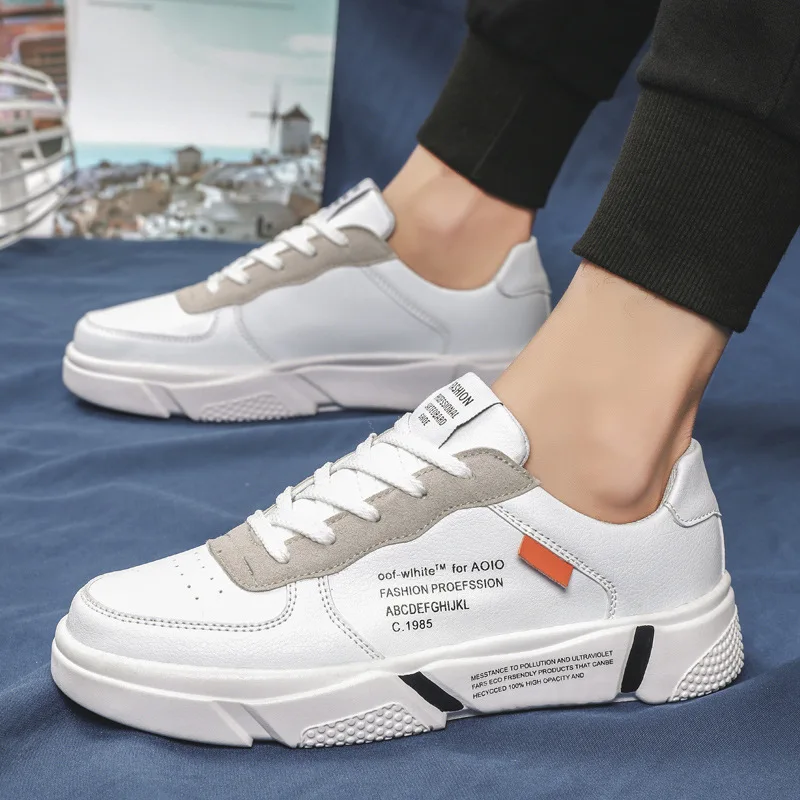 

Spring New Style White Shoes MEN'S Casual Shoes Teenager Breathable Sneakers Low Top Trend Men Shoes