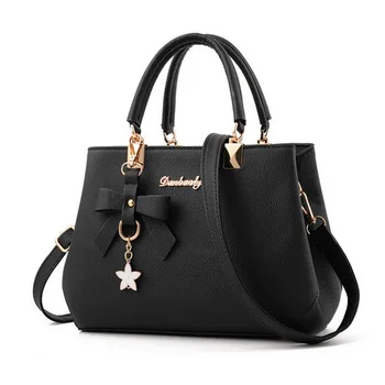 

SHUJIN Women Bag Vintage Top-Handle Handbag Casual Bowknot Star Pendant Tote Women Messenger Shoulder Leather Bag 2020 New