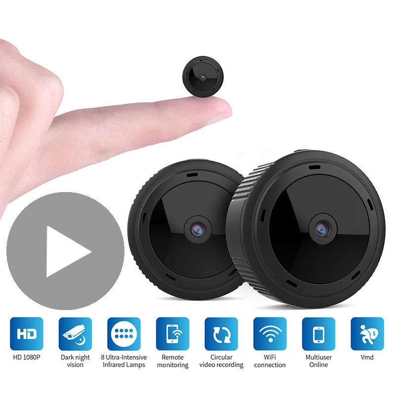 Мини камера с функцией ночного видения мини Wi Fi HD 1080p видеокамера датчиком