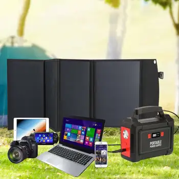 

Solar Panels 2 USB+DC Waterproof Folding Flexible Camping Solar Panel Bag Monocrystalline Silicon Board Power Bank Solar Charger