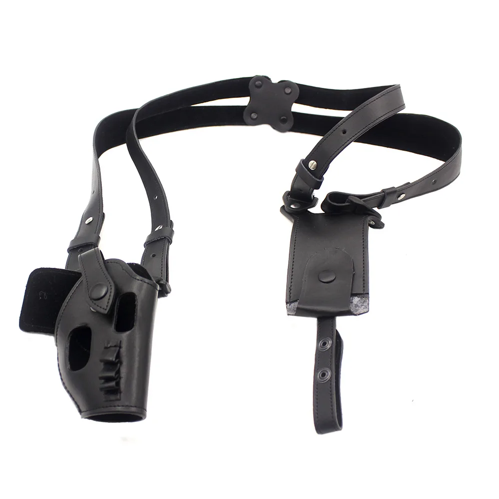 

Hunting Soft Leather Shoulder Gun Holster Tactical G17 Pistol Holster Magazine Pouch