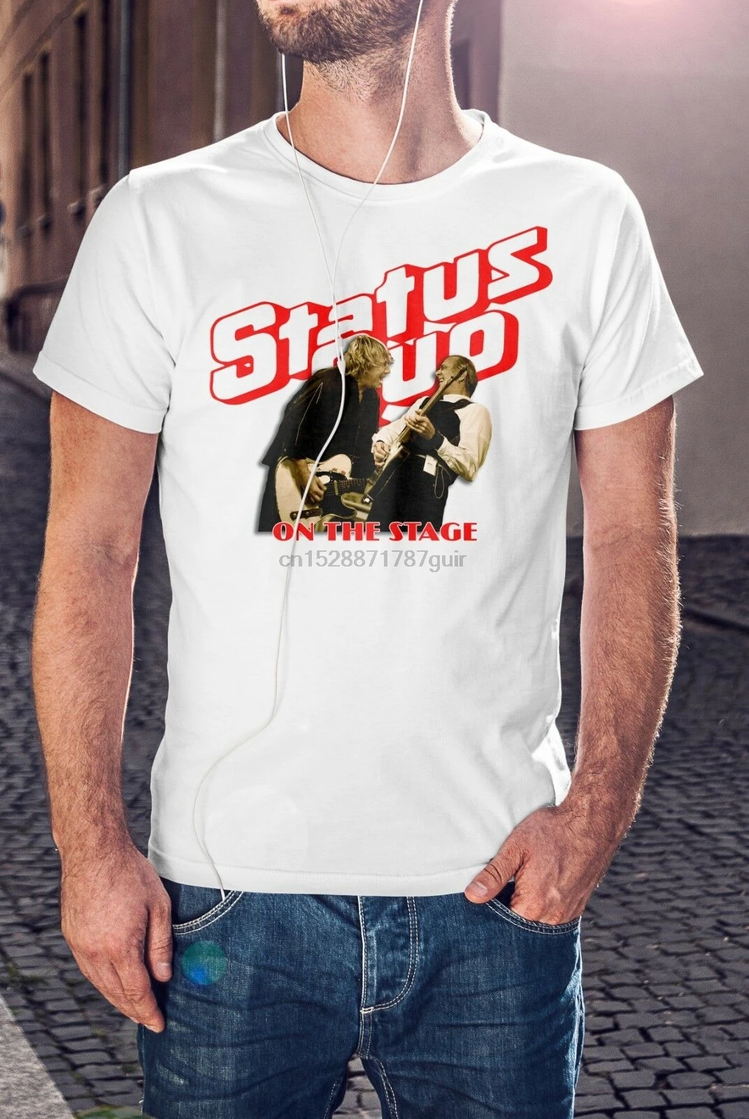 

Status Quo Rock Band On The Stage Men Printed T-shirt