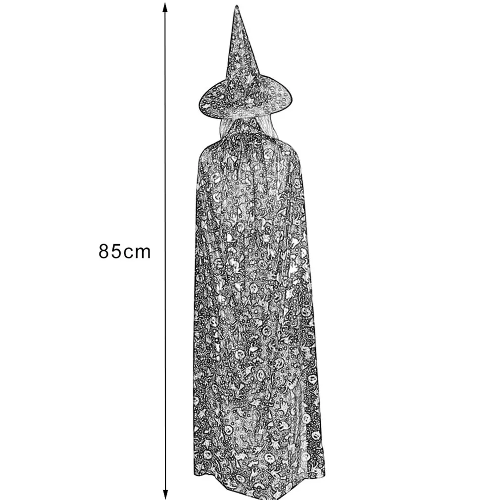 Хэллоуин Тыква плащ карнавальный костюм Зомби Детский Взрослый Маскарад горячего тиснения ведьмы пять кепка со звездами