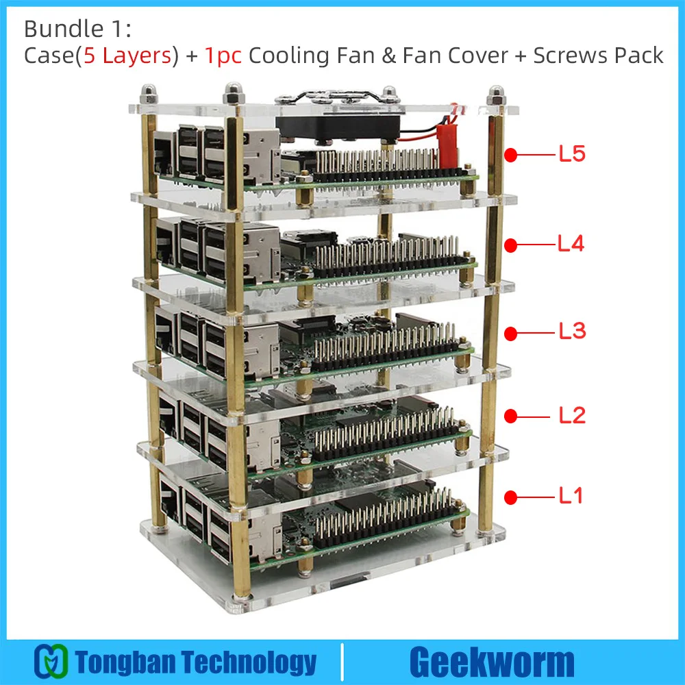 Geekworm-Boîtier Raspberry Pi 5, coque en acrylique pour RPI 5