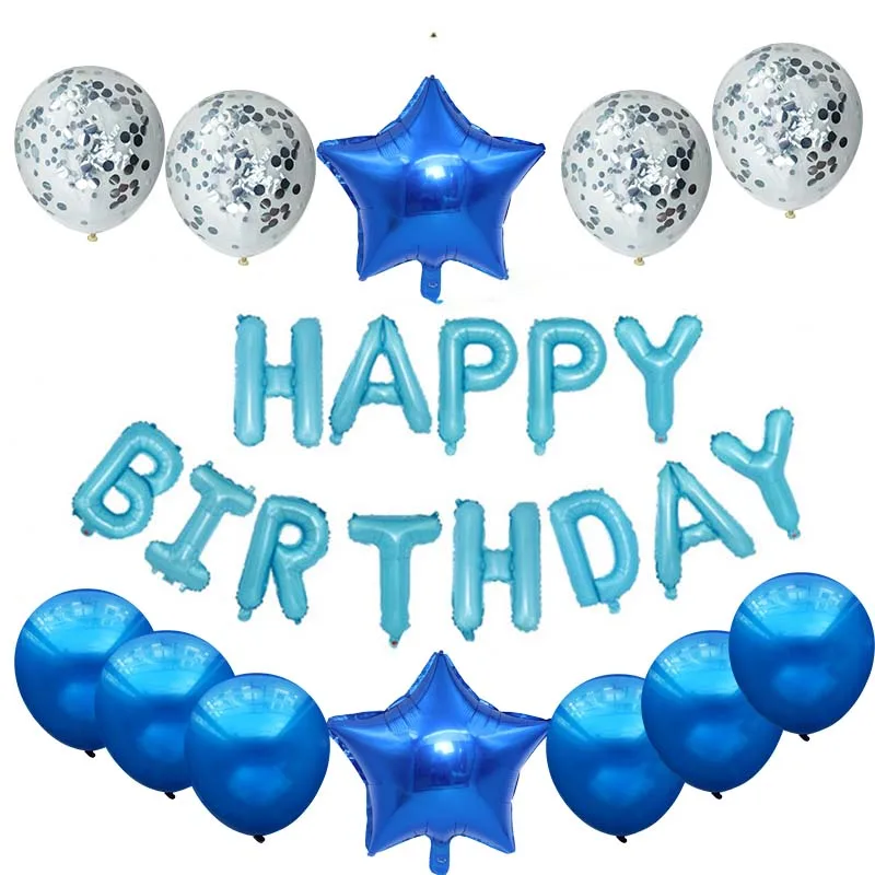 Праздничные надувные шары вечерние украшения для детей/взрослых anniversaire 16 день рождения/50 лет 18 лет/Конфетти Черный