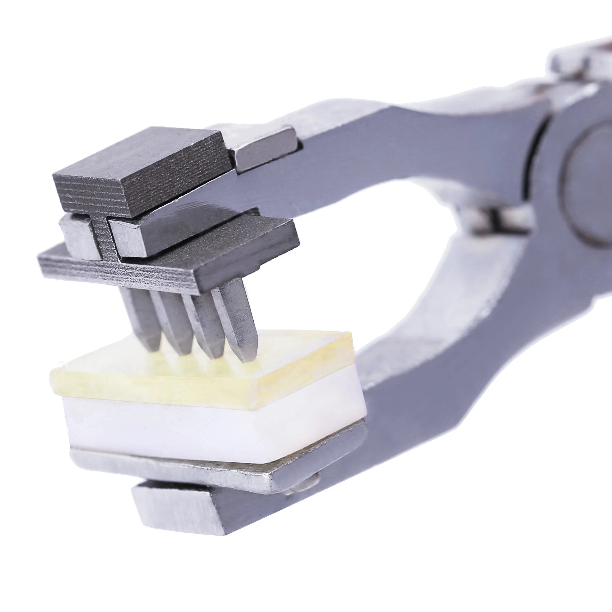 MIUSIE  4mm 2+4 Tooth DIY Silent Leather Craft Hole Punch Tools Hand Held Rhombus Point Pliers Sewing Stitching
