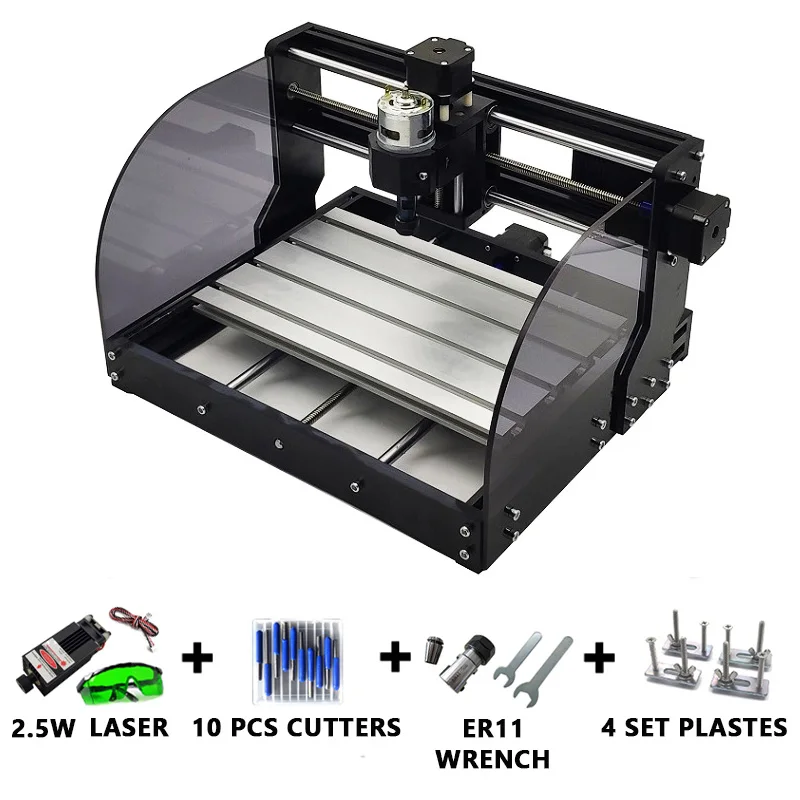 CNC 3018 PRO BM лазерный гравировальный станок для дерева с ЧПУ GRBL ER11 DIY гравировальный станок для дерева PCB PVC Mini CNC3018 гравер - Цвет: 2.5W