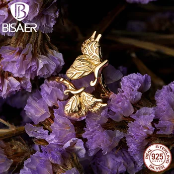 

Dancing butterfly rings bisaer 925 Sterling silver openworked butterfly couple finger rings for women fine jewelry EFR077