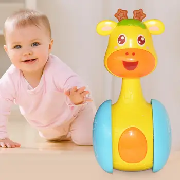 

Baby Cute Cartoon Deer Rattles Tumbler Doll Toy Bell Music Learning Education Intelligence Developmental Toys For newborn baby