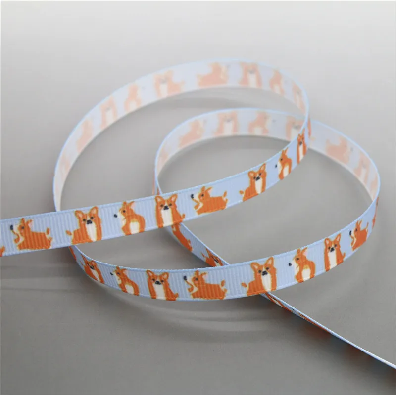 Love dog cat animal printed grosgrain ribbon 3/8'' 5yards Accessory hairbow headwear DIY decoration 9mm C1829
