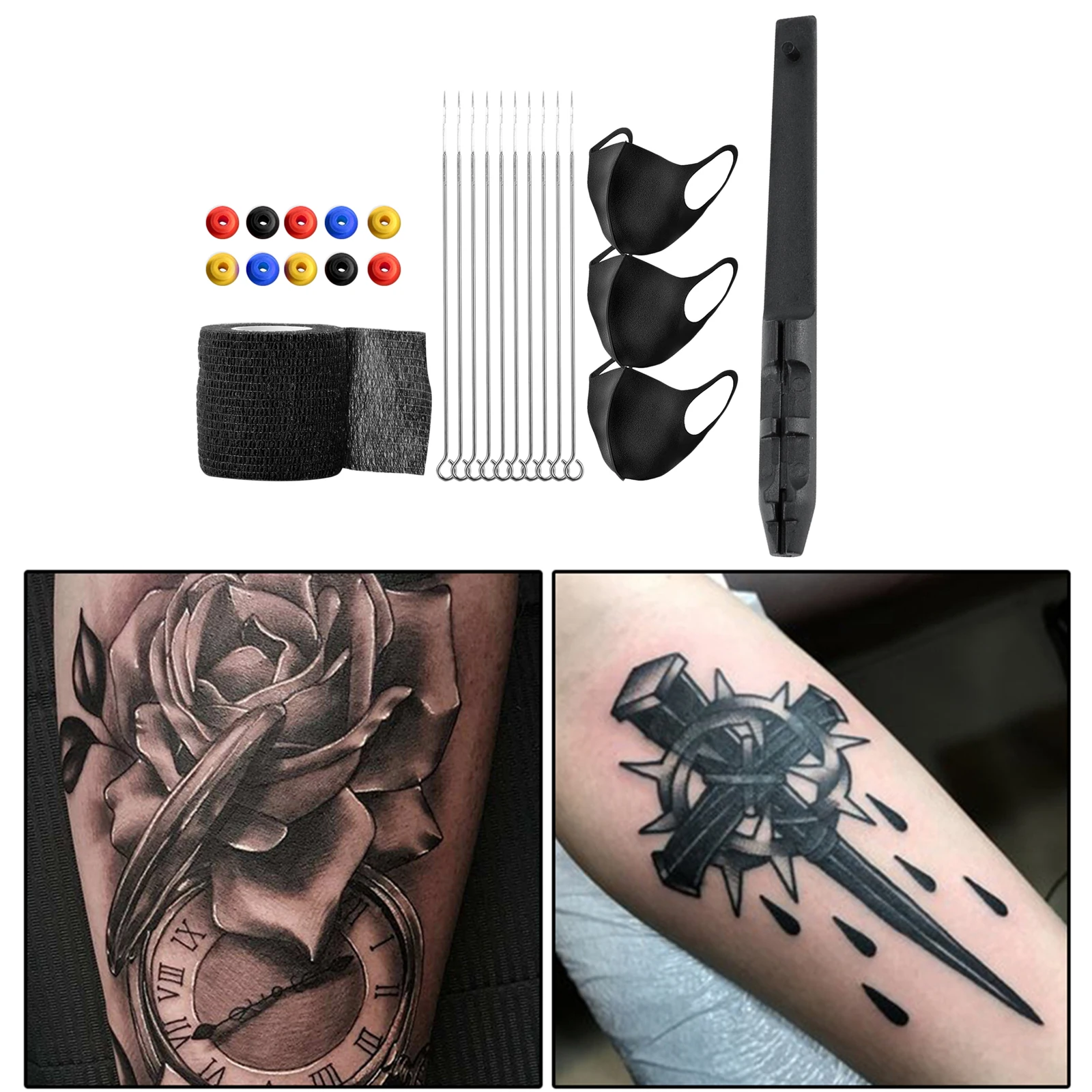 25PCS Hand Poke Handmade Pen DIY Hand Poke & Stick Tattoo Kit with