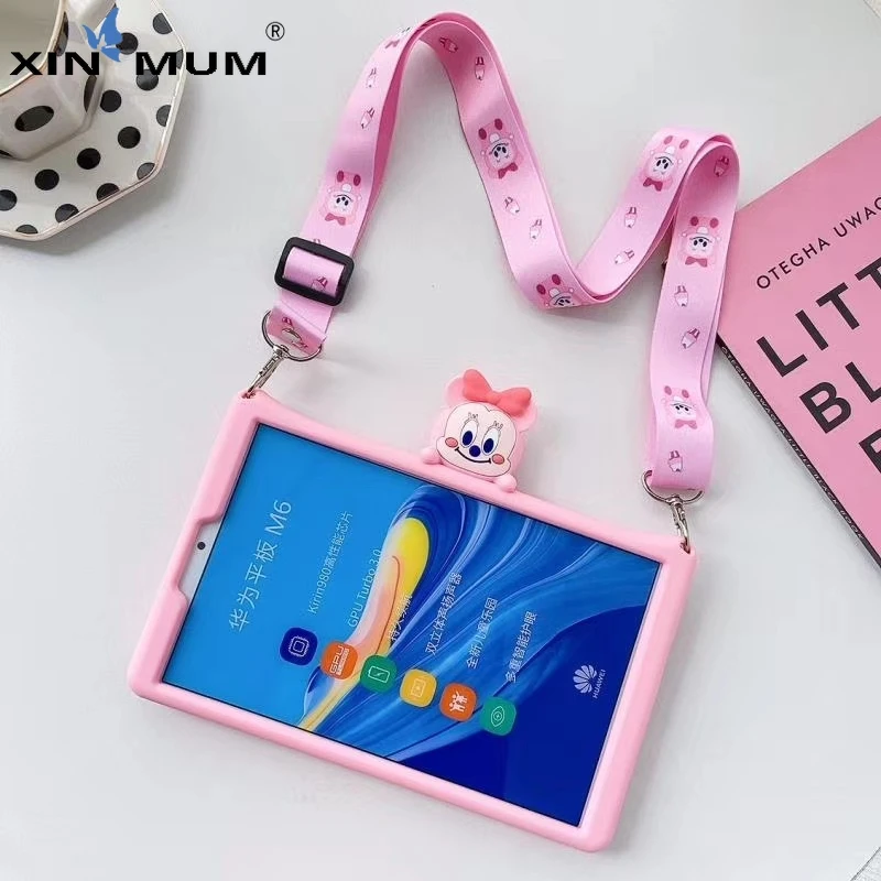 

Soft Silicone Stand PC Cover for HUAWEI MatePad Pro 10.8 MRX-W09 MRX-AL09 2019 Tablet Case Cute Cartoon Kids Sleeve Funda +Strap