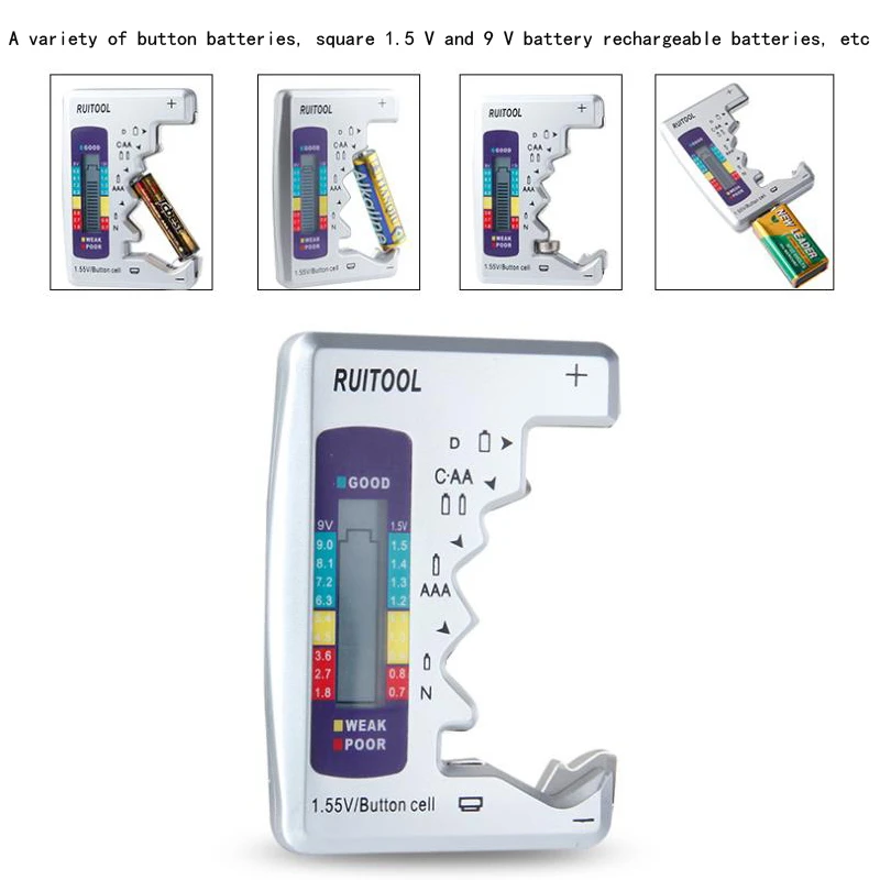 LAMEZIA Mini Digital Battery Capacity Tester C/D/9V/AA/AAA/1.5V Household Lithium Power Supply Measuring Instrument