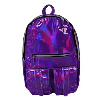 

Women HOLOGRAPHIC Gammaray Hologram Shoulder Bag School Travel Handbag Colors:Purple