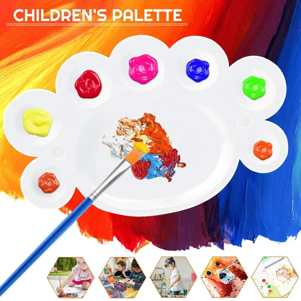Painting Tool Kits,Paint Supplies Include Paint Cups with Lids Palette Tray Muti Sizes Paint Pen Brushes Set,Kids Gifts School