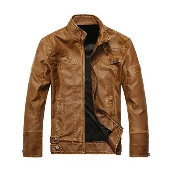 

Men's Coat Biker Motorcycle Jacket Stand Collar Jacket Slim Outwear Coat