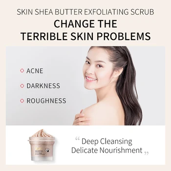 

100g Body Shea Butter Extract Exfoliating Scrub Cream Smooth Body Skin Whitening Deep Cleansing Dead Skin Remover Body Skin Care