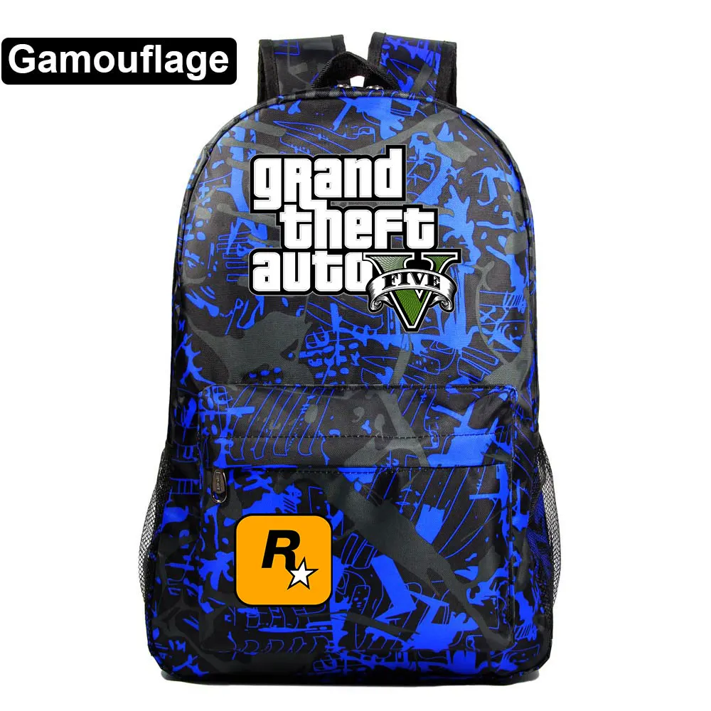 Подарочные игры с героями мультфильмов, GTA5, клетчатая школьная сумка ярких цветов для мальчиков и девочек, женский рюкзак, школьные сумки для подростков, холщовые мужские школьные рюкзаки - Цвет: A34-28