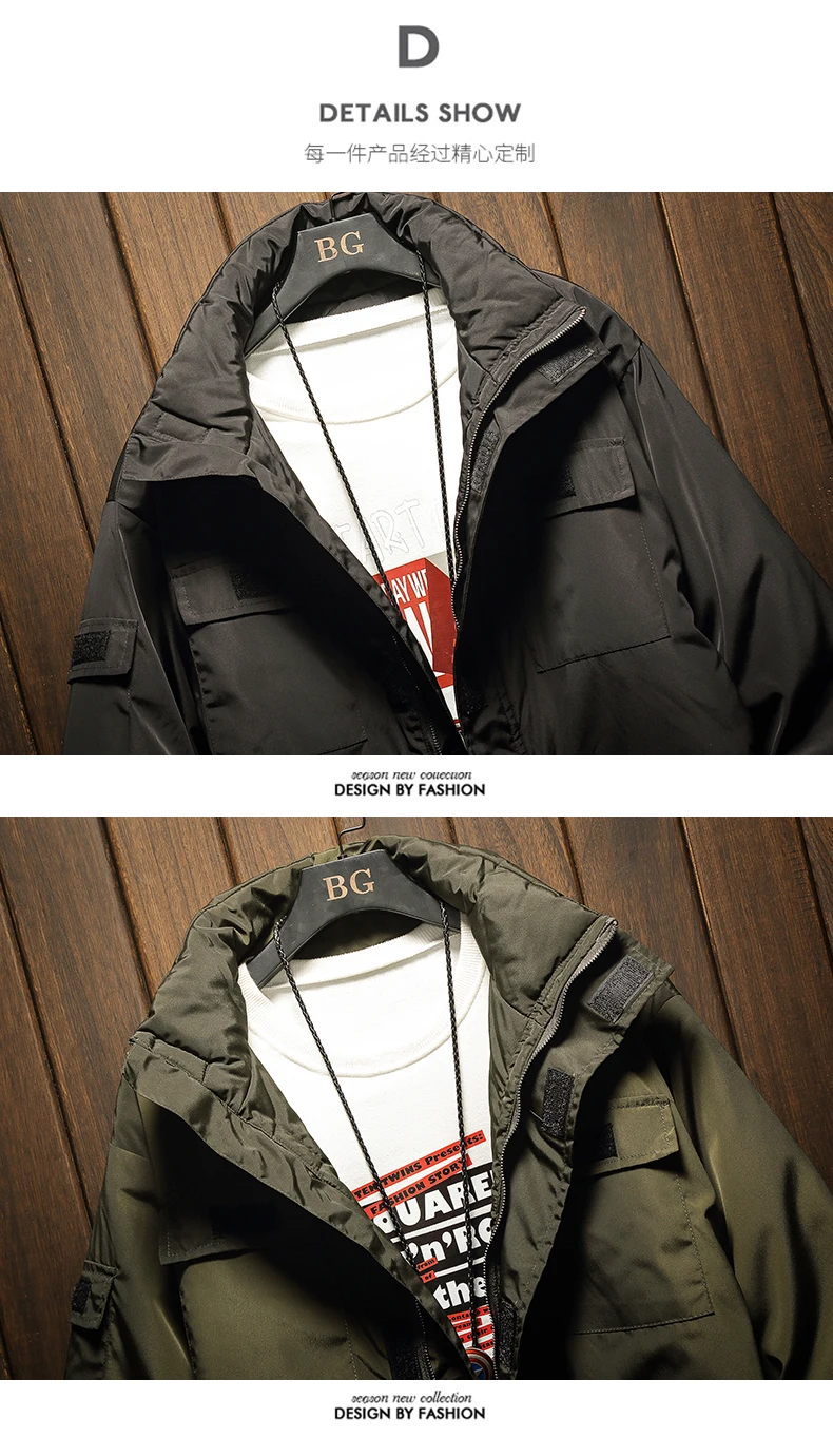 Mid-length Cotton-padded Clothes Men's Thick Coat Winter New Products Warm Cotton Coat Multi-pockets Casual Workwear Cotton