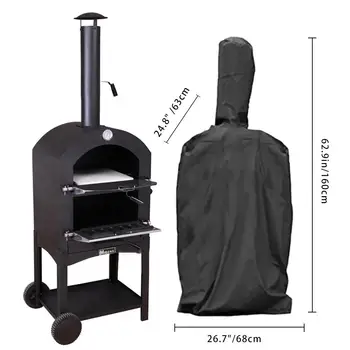 

65x45x165cm Polyester Waterproof Pizza Oven Cover Outdoor Garden Furniture Raincover Dustproof Patio Furniture Protection Covers