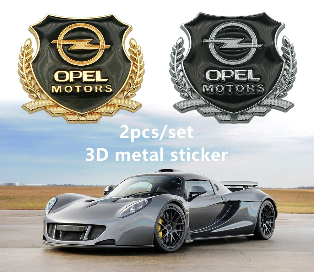 2pcs 3D Metal Car-Styling VIP Emblem Stickers For Opel Astra H G J Corsa Insignia Decorative Decals Auto Stickers Accessories