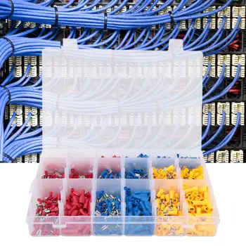 

900pcs Cold Pressure Electrical Wire Terminal Crimp Kit Insulated Spade Butt Connectors Set Crimp Terminals