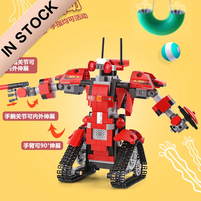 

13001 395Pcs The Robert M1 Set Remote Control Robot Building Blocks Bricks Educational Toys DIY Birthday Gifts For Children