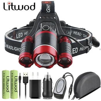 

High quality Led Headlamp Zoomable Headlight Head Flashlight Torch Lamp XM-L T6 18650 Battery for Camping Fishing