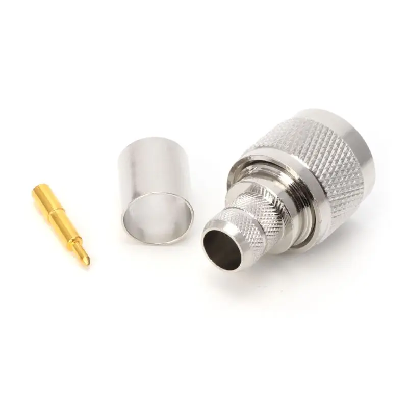 

Drop Shipping 1 Set N Type Crimp Plug RF Connector Coaxial Converter Adapter For LMR400 RG8 Cable