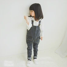 Детские комбинезоны Модные лосины из джинсовой ткани для маленьких девочек и мальчиков Детский комбинезон для девочек, джинсовые штаны детские комбинезоны для девочек и мальчиков, От 2 до 7 лет