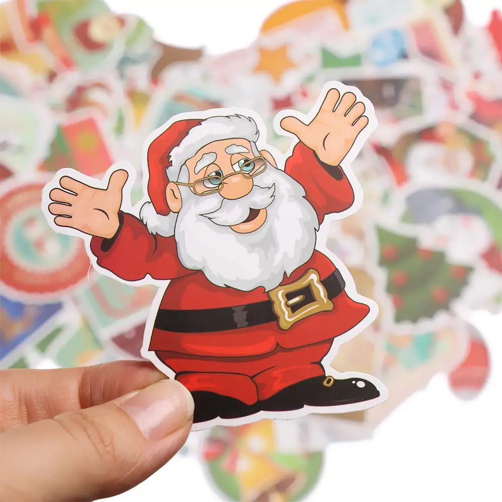 100 шт./компл. Merry Christmas Санта Клаус Снеговик ПВХ наклейки для скрапбукинга "сделай сам" Декорации для альбомов Водонепроницаемый чемодан тег наклейка канцелярских принадлежностей