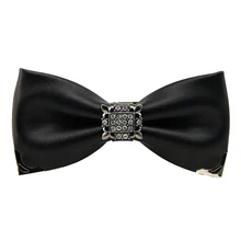 Галстук-бабочка из искусственной кожи ручной работы, модный мужской костюм унисекс, рубашка в деловом стиле с кристаллами, галстук-бабочка, классический трендовый индивидуальный высококачественный подарок