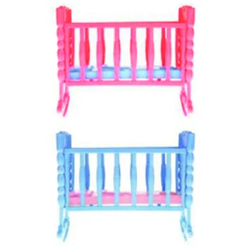 

Rocking Cradle Bed Doll House Toy Furniture For Kelly Barbie Doll Accessories Girls Toy Gift Baby Shower Gift Girls Toy
