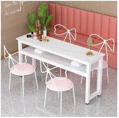 US $309.60 Manicure table simple modern single double triple nail table and chair set simple table doublelayer economy