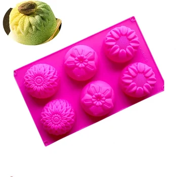 

Chocolate Mold Shapes Silicone Cake Mold, Silicone 6 Holes and 3 Groups of Flower MAQUETER Eco-friendly 182 Pink 28*16.5*3cm