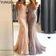 YUNUO сладкое сердце декольте Вечерние платья без рукавов Новое поступление кружевное платье с низким вырезом на спине силуэт Русалка с широким низом Формальные Платья для вечеринок