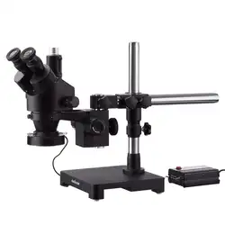 AmScope 3.5X-180X черный Тринокулярный Стерео зум микроскоп на одна рукоятка стрелы стенд с сверхмощной 80-светодиодный кольцевой свет