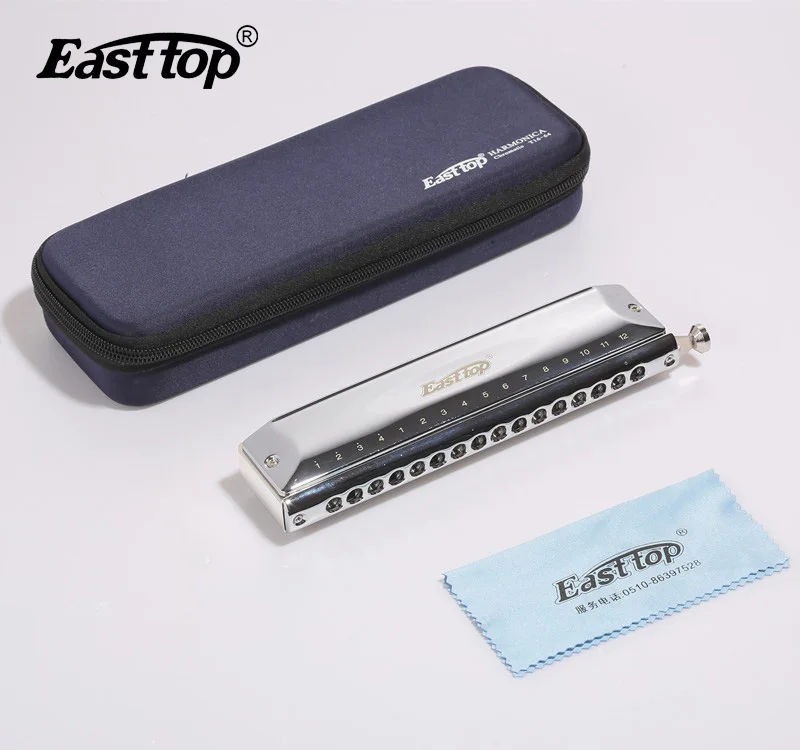 Description Picture 3 of itemT16-64C EASTTOP 16 hole chromatic harmonica professional performance with brass comb For Adults, Beginners, Professionals and St