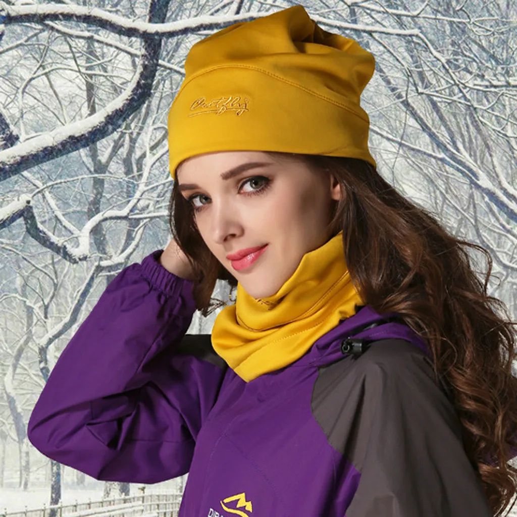 Men's winter hat Ladies warm hat Joker warm knit wool hat Windshield Cap bib multi-purpose plus fleece winter knit hat W1017