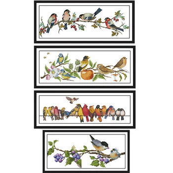 

Joy Sunday Birds on the Tree Cute Animal Cross Stitch Kit 11CT 14CT Chinese Cross Stitch Pattern DIY Embroidery Needlework Set