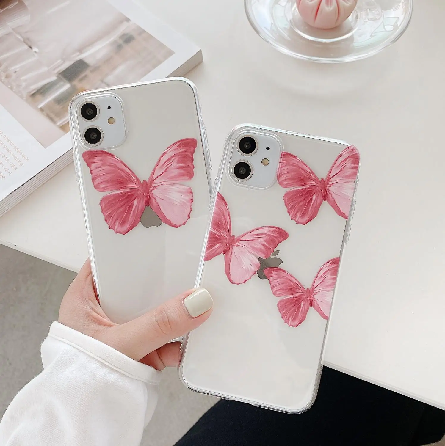 

Butterfly Silicone Phone Case For iPhone 11 11 Pro Max Soft Transparent Case For iPhone 8 7 Plus X XS Max XR Cover Coque Funda