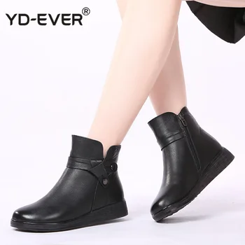 

New Winter Wool Boots Women Shoes Warm Winter Shoes Genuine Leather Boots Casual Shoes Flat Boots Women Snow Boots