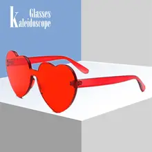 Женские солнцезащитные очки в форме сердца без оправы, женские очки в форме сердца Лолиты, женские солнцезащитные очки в форме сердца