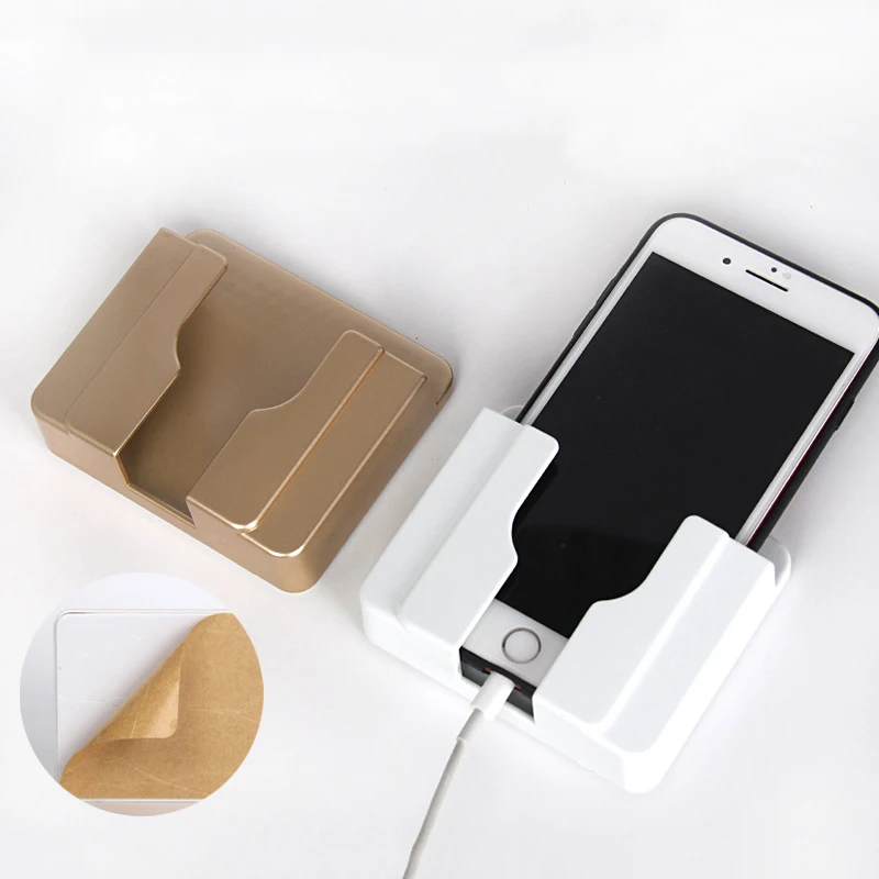

Charger Rack Shelf Phone Charging Holder Practical Home Wall Mount Mobile Multifunction Bracket Adhesive Universal Stand Home