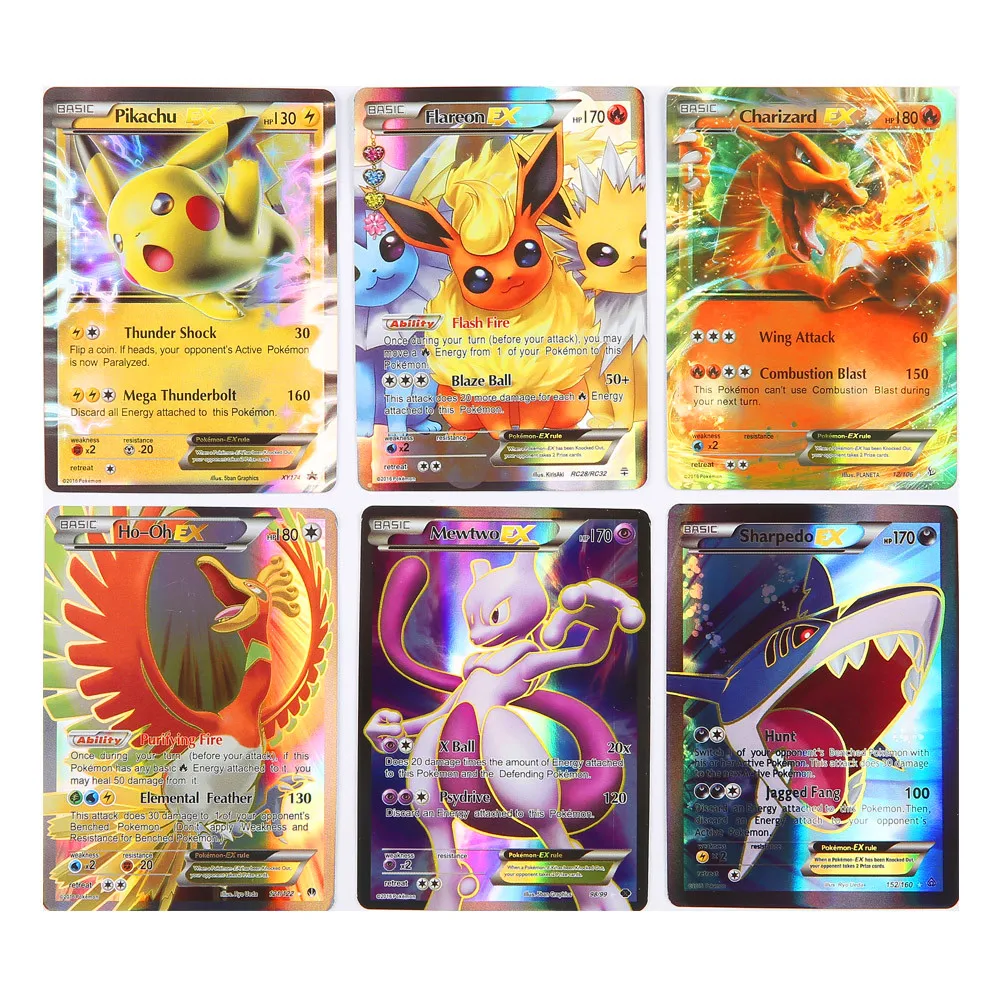 60 шт. серии Pokemones карты GX Мега тег команда EX TAKARA TOMY карточная игра битва карты