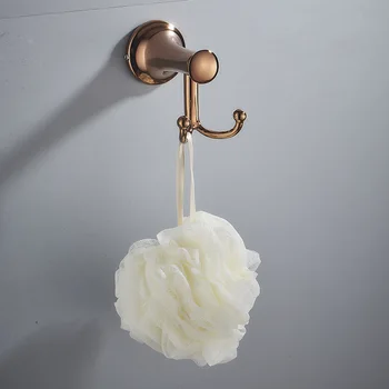 

Rose Gold Vintage Sanitary Ware Double Hook Clothes Hook Bathroom Wall Hook Bathroom Towel Hooks