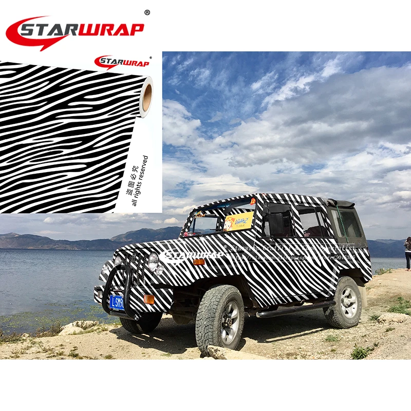 Starwrap черный белый цифровой камуфляж винил грузовик графика полноразмерный автомобильный стикер пиксель Тигр лесной лист