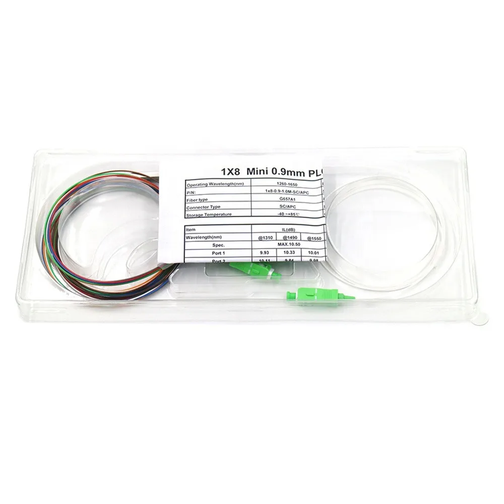 Оптовый 0 9 мм стальной трубчатый волоконно оптический разветвитель PLC 1x8 SC/APC Mini