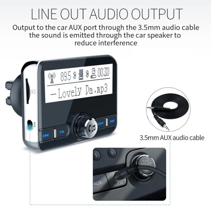 Bluetooth FM беспроводной автомобильный передатчик FM модулятор Автомобильный MP3-плеер комплект с быстрым зарядным устройством FKU66