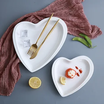 

Hotel Ceramic Tableware Heart Shaped Ceramic Plate Dessert Plate